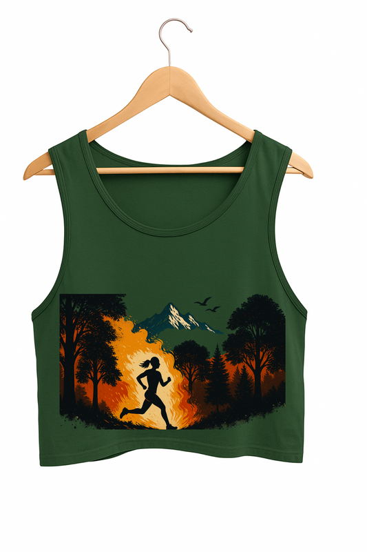 Wild Spirit Women’s Crop-Top – Adventure Trail Edition (Dark Green)