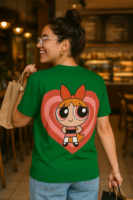 Blossom Power Tee – Classic Fit Green Women’s T-Shirt