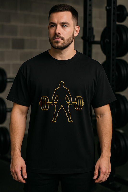 Built Through The Grind – Oversized Gym T-Shirt (Black)- Men