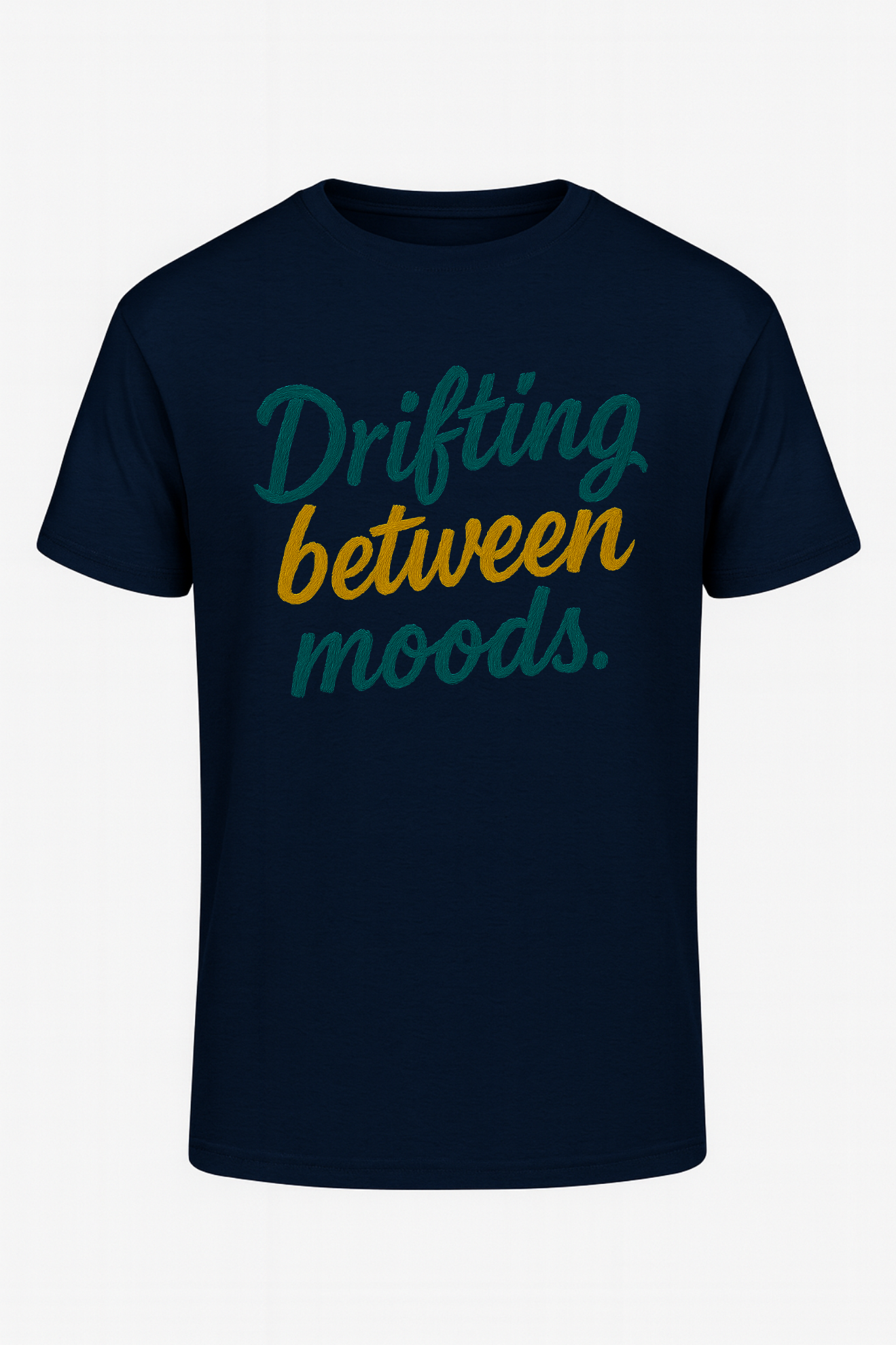 Drifting Between Moods – Men’s Classic Fit Graphic T-Shirt (Navy Blue)