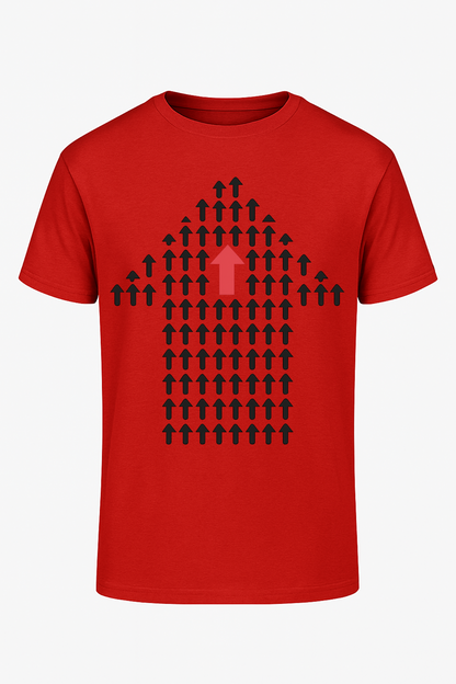 "Rise Up Arrow Graphic Red T-Shirt – Streetwear Essential"
