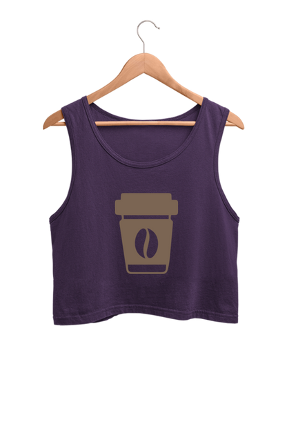 Coffee Lover Crop Top – Trendy Sleeveless T-Shirt for Women | Aesthetic Café Outfit