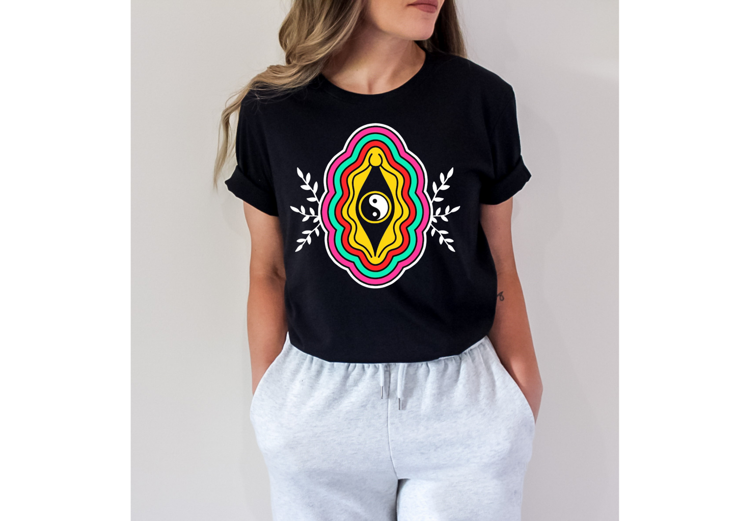 Ying Yang Printed T-Shirt