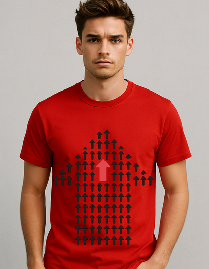 "Rise Up Arrow Graphic Red T-Shirt – Streetwear Essential"