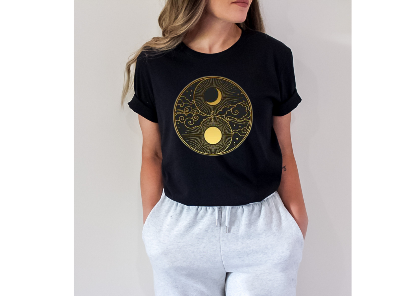 Ying Yang Printed T-Shirt