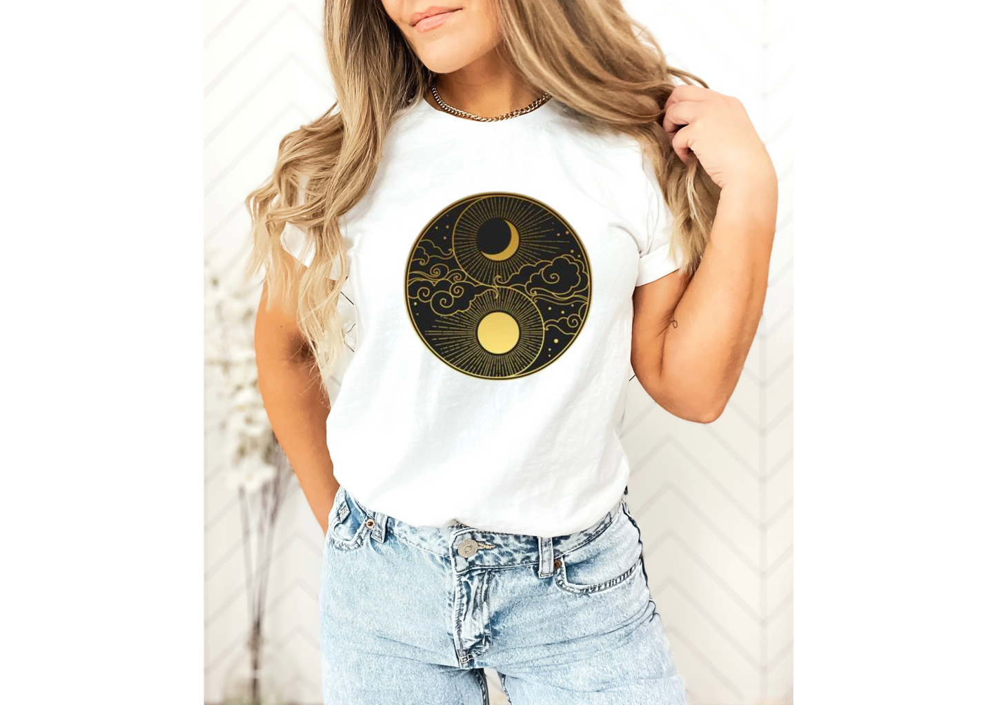 Ying Yang Printed T-Shirt