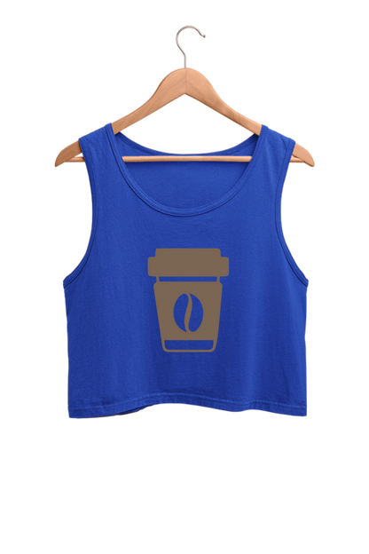 Coffee Lover Crop Top – Trendy Sleeveless T-Shirt for Women | Aesthetic Café Outfit