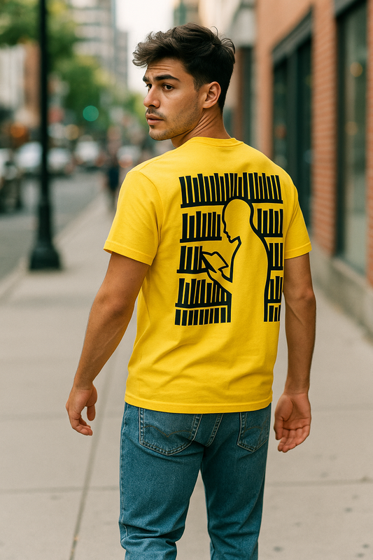 “Read & Rise” Unisex Yellow Graphic T-Shirt – Bold Book Lover Design (Streetwear Edition)