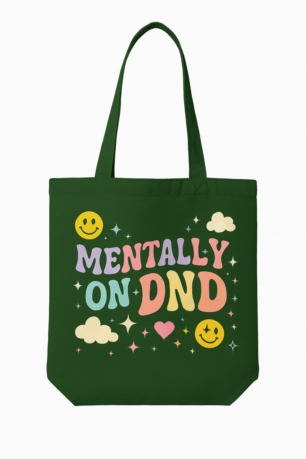 Mentally on DND – Retro Gen Z Tote Bag | Y2K Pastel Edition