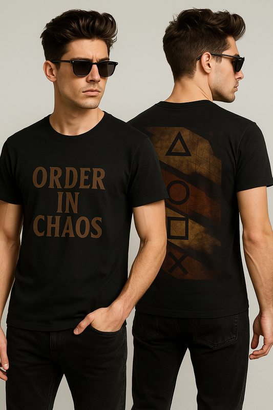 “Order in Chaos” Classic Fit Streetwear T-Shirt for Men – Grunge Gamer-Core Edition