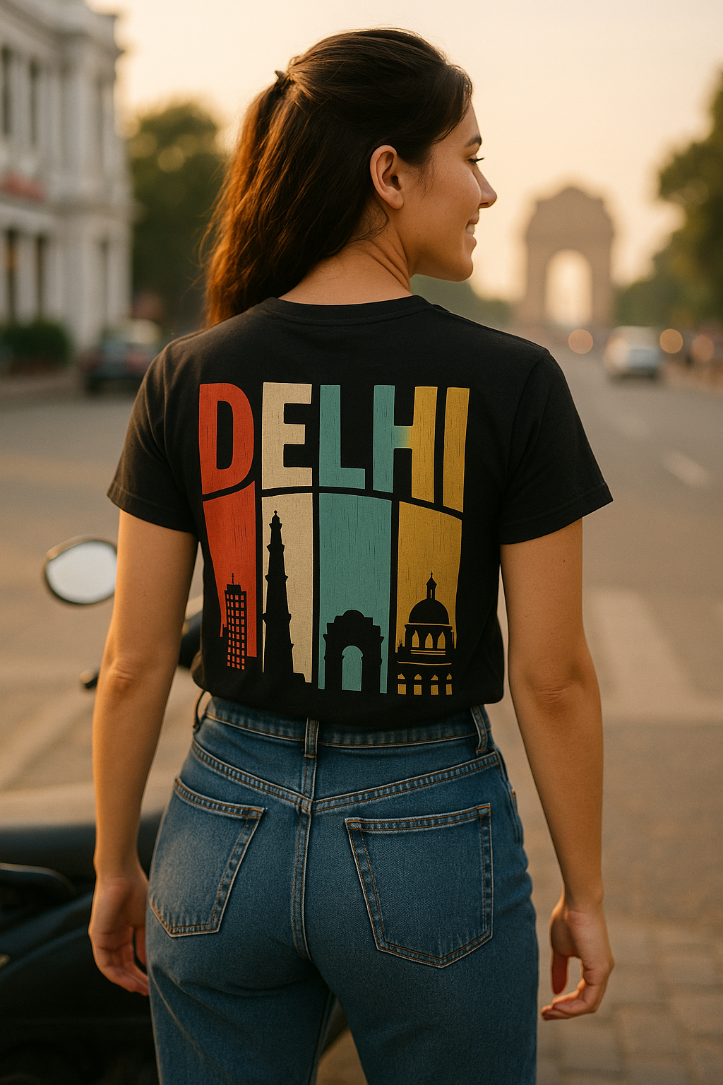 "Delhi Heritage Skyline Graphic T-Shirt – Unisex Streetwear Tee | City Vibes Collection"
