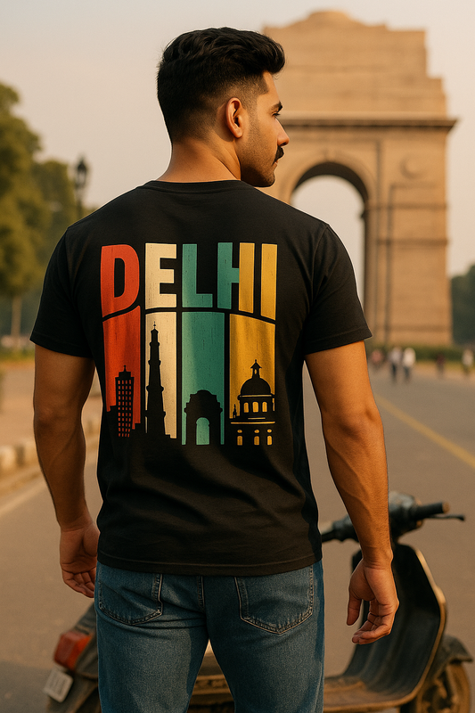 "Delhi Heritage Skyline Graphic T-Shirt – Unisex Streetwear Tee | City Vibes Collection"