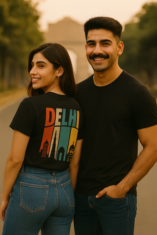 "Delhi Heritage Skyline Graphic T-Shirt – Unisex Streetwear Tee | City Vibes Collection"