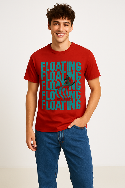 CityBurst "Floating" Classic Red Graphic Tee – College Streetwear Edition