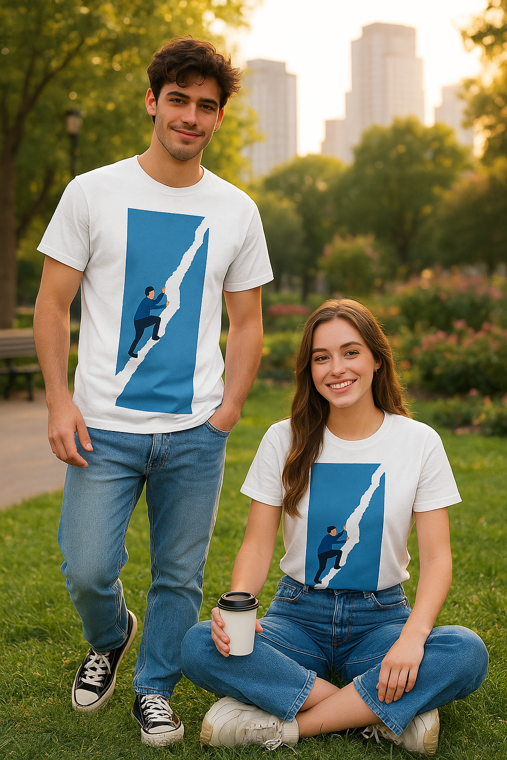 "Climb Beyond – Unisex Classic Fit Motivational Graphic T-Shirt | CityBurst Originals"