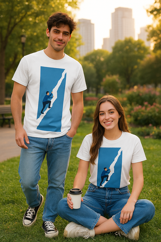 "Climb Beyond – Unisex Classic Fit Motivational Graphic T-Shirt | CityBurst Originals"