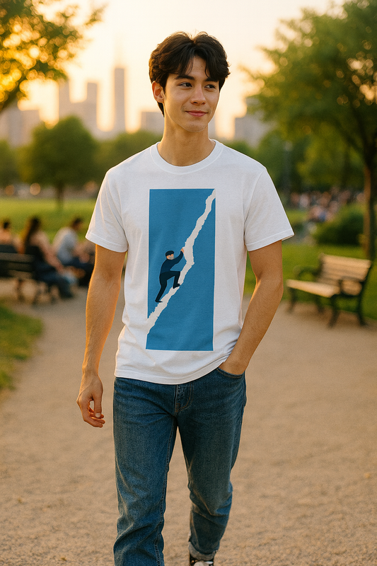 "Climb Beyond – Unisex Classic Fit Motivational Graphic T-Shirt | CityBurst Originals"