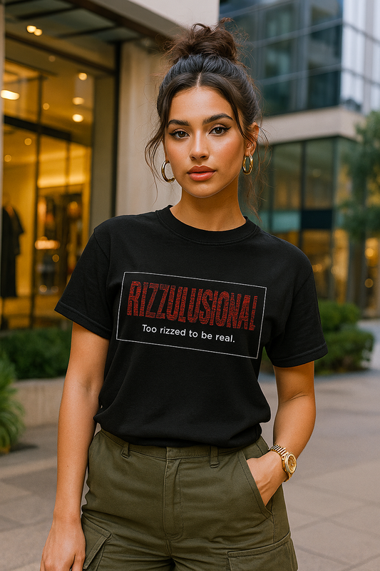 RIZZULUSIONAL Women’s Classic Fit T-Shirt – “Too Rizzed To Be Real”
