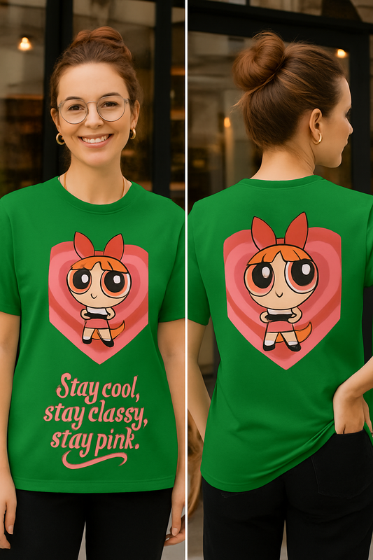 Blossom Power Tee – Classic Fit Green Women’s T-Shirt