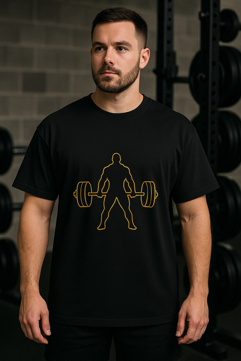 Built Through The Grind – Oversized Gym T-Shirt (Black)- Men