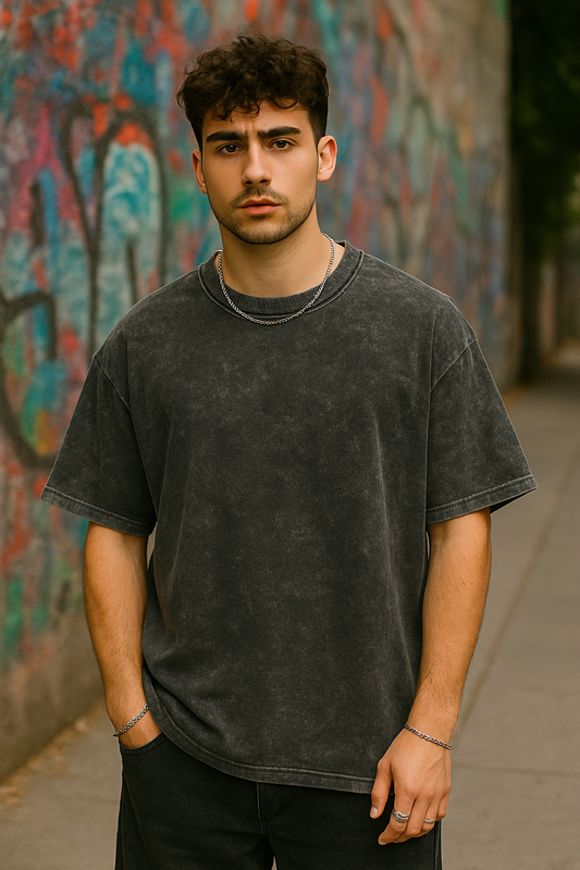 Elephant Essence Oversized Acid-Washed T-Shirt – Urban Streetwear Edition