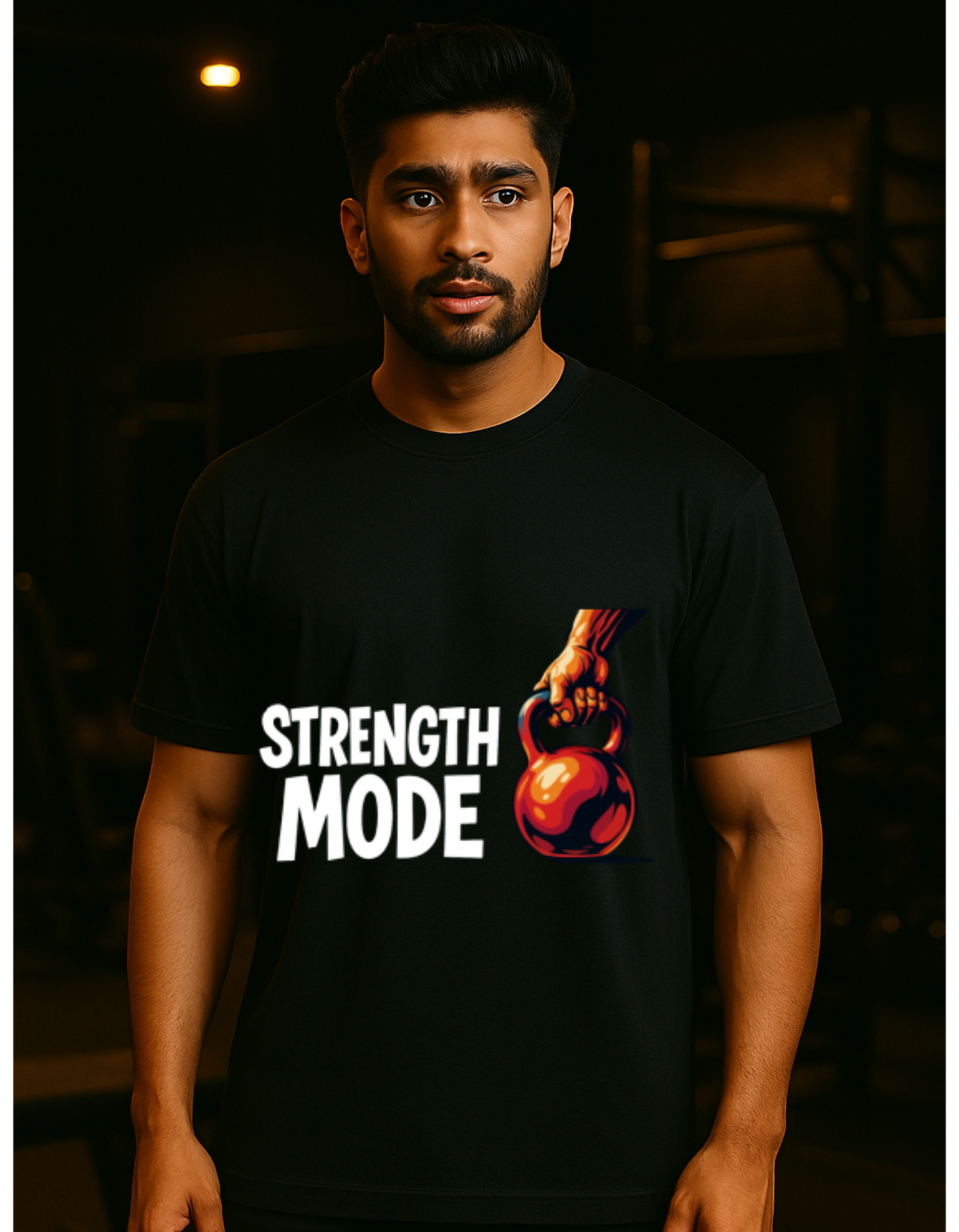 Strength Mode Oversized T-Shirt for Men – Dual Gym Graphic Edition