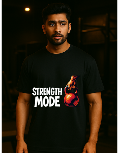 Strength Mode Oversized T-Shirt for Men – Dual Gym Graphic Edition