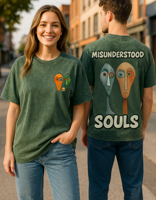 “Misunderstood Souls” Oversized Acid-Wash T-Shirt – Unisex Streetwear