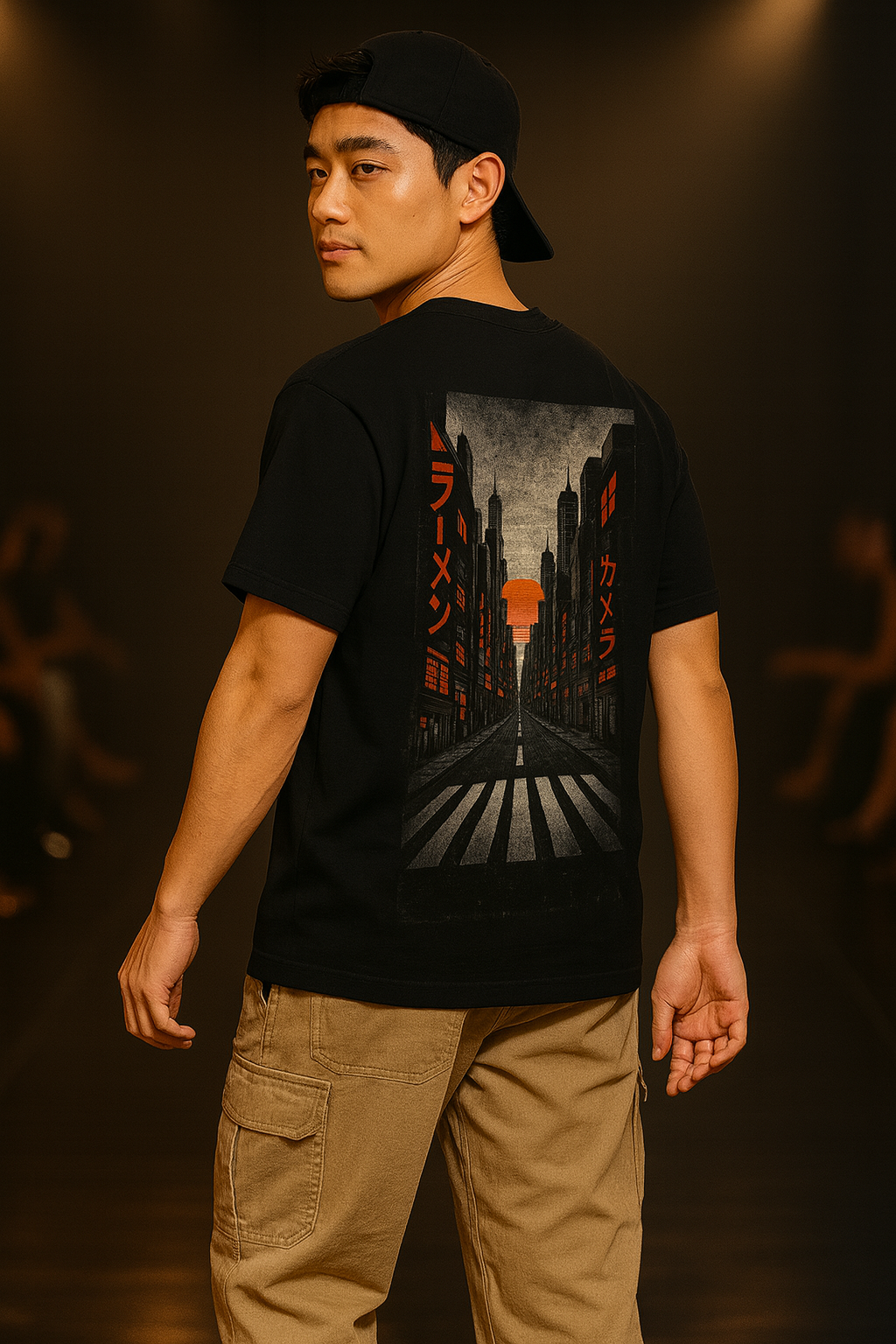 Urban Tokyo Sunset Oversized T-Shirt – Streetwear Fashion for Men